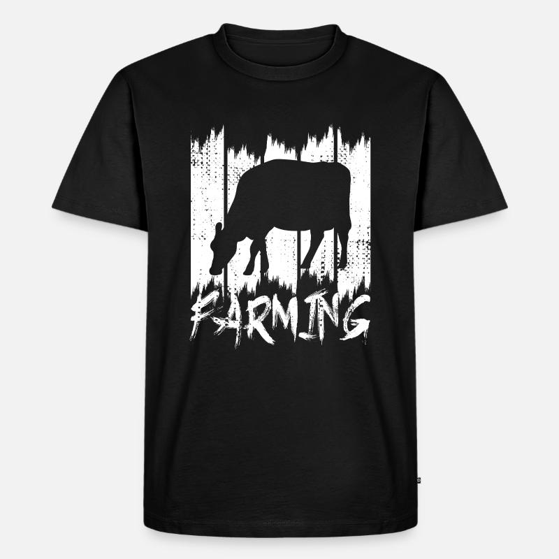 Rinderbauer - Männer Premium Bio T-Shirt - Schwarz