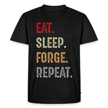 eat sleep forge repeat - T-shirt Premium bio Homme - noir - Devant - Nico (187cm)
