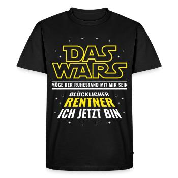 Rente Das wars - Glücklicher Rentner ich jetzt bin - Männer Premium Bio T-Shirt - Schwarz - Vorne - Nico (187cm)
