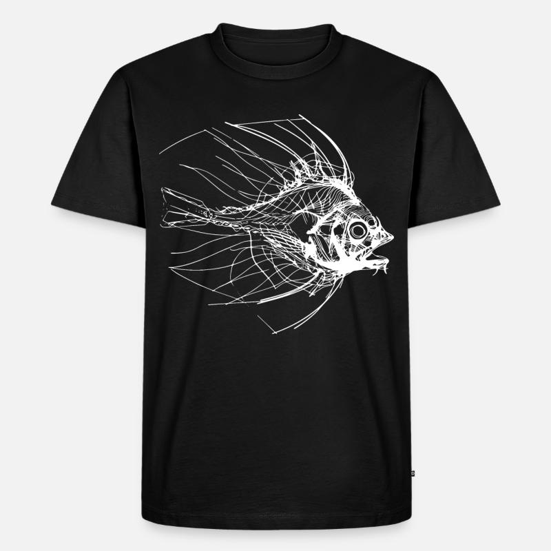 Fisch Skizze - Männer Premium Bio T-Shirt - Schwarz