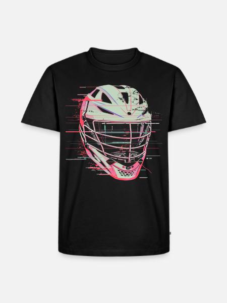 Lacrosse Helmet Graphic - Men's Premium Organic T-Shirt - black