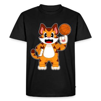 Tiger Basketball Player Basketball - Men's Premium Organic T-Shirt - black - Front - Nico (187cm)