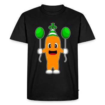 Carrot Birthday Balloon - Men's Premium Organic T-Shirt - black - Front - Nico (187cm)