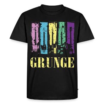 Grunge Guitar Color Pop Rock Vintage Style - Men's Premium Organic T-Shirt - black - Front - Nico (187cm)