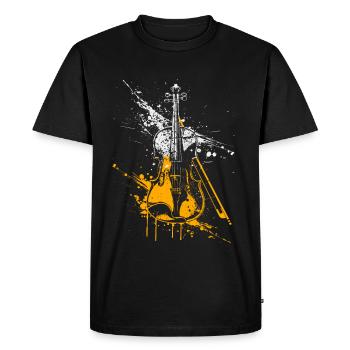 Violin Graffiti - Men's Premium Organic T-Shirt - black - Front - Nico (187cm)