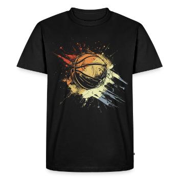 Ballon de basket rétro - T-shirt Premium bio Homme - noir - Devant - Nico (187cm)