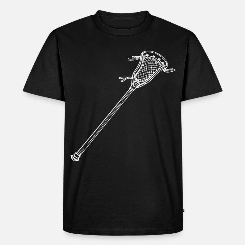 Dessin de batte de crosse - T-shirt Premium bio Homme - noir