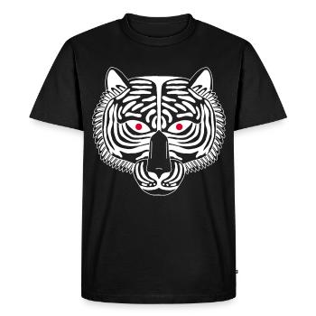 Tigre blanc - T-shirt Premium bio Homme - noir - Devant - Nico (187cm)