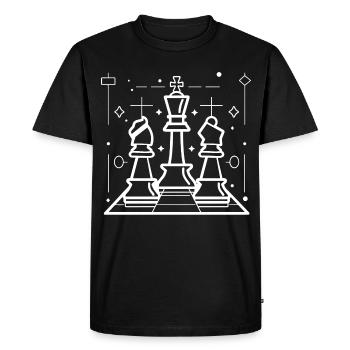 Pièces d’échecs Trait Croquis - T-shirt Premium bio Homme - noir - Devant - Nico (187cm)