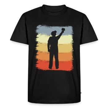 Painter Retro Look - Men's Premium Organic T-Shirt - black - Front - Nico (187cm)