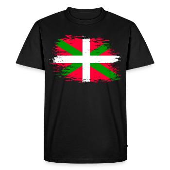 Basque flag used - Men's Premium Organic T-Shirt - black - Front - Nico (187cm)