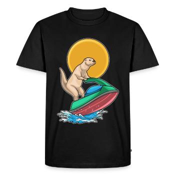 Otter Ocean Jet Ski Summer - Men's Premium Organic T-Shirt - black - Front - Nico (187cm)