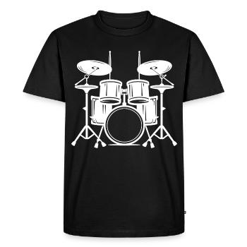 Drum Sketch - Men's Premium Organic T-Shirt - black - Front - Nico (187cm)
