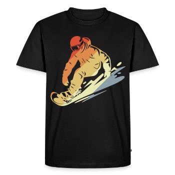 Snowboarder style rétro - T-shirt Premium bio Homme - noir - Devant - Nico (187cm)