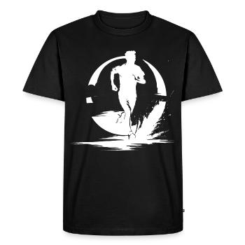 Marathon Boy Drawing - Men's Premium Organic T-Shirt - black - Front - Nico (187cm)