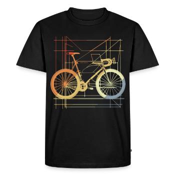 Bicycle Drawing Retro - Men's Premium Organic T-Shirt - black - Front - Nico (187cm)