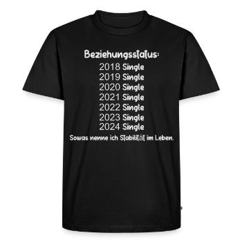 Relationship Status Single - Men's Premium Organic T-Shirt - black - Front - Nico (187cm)