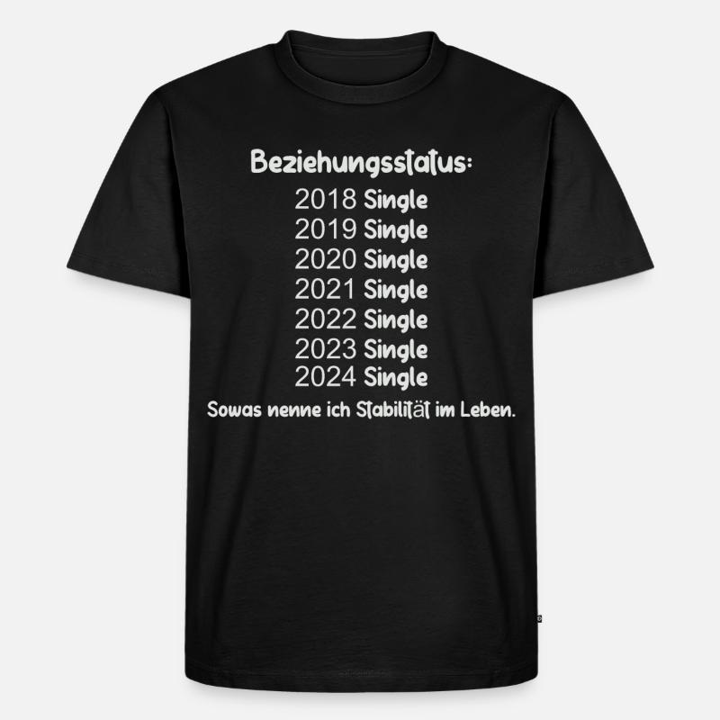 Beziehungsstatus Single - Männer Premium Bio T-Shirt - Schwarz