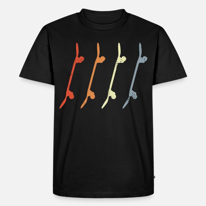 Skateboards Retro Look - Männer Premium Bio T-Shirt - Schwarz