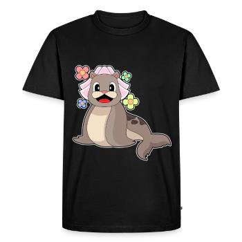 Sceau Voile de mariée mariage - T-shirt Premium bio Homme - noir - Devant - Nico (187cm)