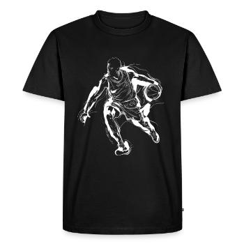 Basketball Player Drawing - Men's Premium Organic T-Shirt - black - Front - Nico (187cm)