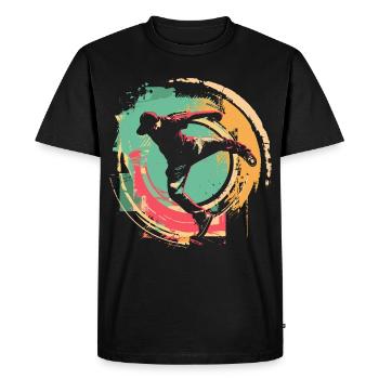 B-Boy à l’ancienne - T-shirt Premium bio Homme - noir - Devant - Nico (187cm)