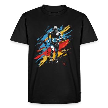 Marathon Boy Drawing - Men's Premium Organic T-Shirt - black - Front - Nico (187cm)