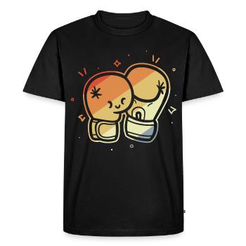Gants de boxe vintage Comic - T-shirt Premium bio Homme - noir - Devant - Nico (187cm)