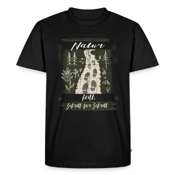 Nature heals step by step - motivation - Men's Premium Organic T-Shirt - black - Front - Nico (187cm)