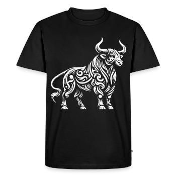 Taureau tribal - T-shirt Premium bio Homme - noir - Devant - Nico (187cm)