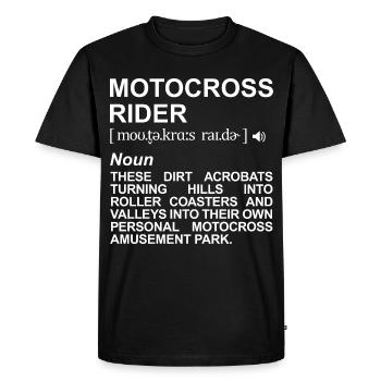 Définition du pilote de motocross - T-shirt Premium bio Homme - noir - Devant - Nico (187cm)
