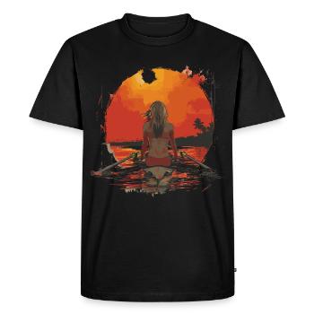 Illustration rower - Men's Premium Organic T-Shirt - black - Front - Nico (187cm)
