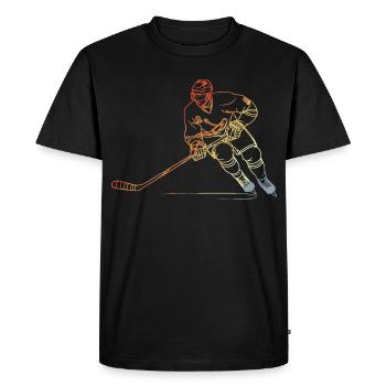 Croquis de joueur de hockey sur glace Vintage - T-shirt Premium bio Homme - noir - Devant - Nico (187cm)