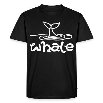 La queue de la baleine (blanc) - T-shirt Premium bio Homme - noir - Devant - Nico (187cm)