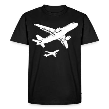 Aircraft Drawing - Men's Premium Organic T-Shirt - black - Front - Nico (187cm)