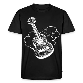 Funny Ukulele - Men's Premium Organic T-Shirt - black - Front - Nico (187cm)