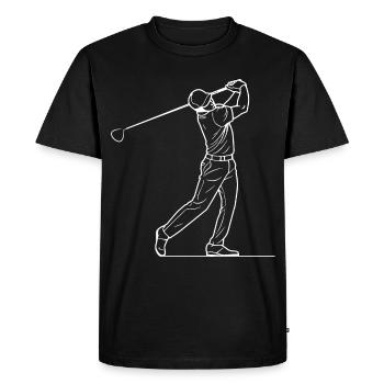 Golfer Sketch - Men's Premium Organic T-Shirt - black - Front - Nico (187cm)