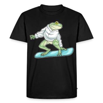 Frog Snowboarder Snowboard - Men's Premium Organic T-Shirt - black - Front - Nico (187cm)