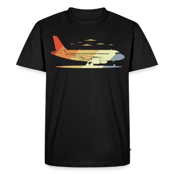 Airplane Drawing Vintage - Men's Premium Organic T-Shirt - black - Front - Nico (187cm)