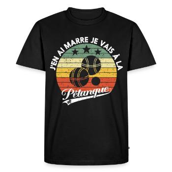 Gift Humor Pétanque Jeu de boules - Men's Premium Organic T-Shirt - black - Front - Nico (187cm)