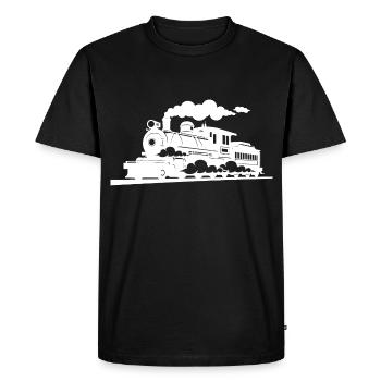 Steam Locomotive Graphics - Men's Premium Organic T-Shirt - black - Front - Nico (187cm)