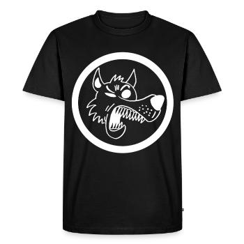 Drôle de loup - T-shirt Premium bio Homme - noir - Devant - Nico (187cm)