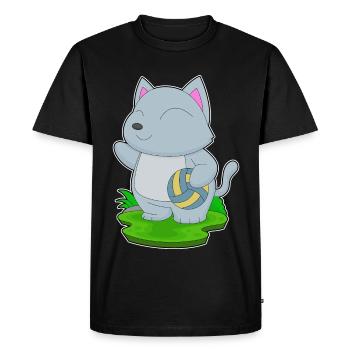 Chat Joueur de Volley-ball Volley-ball - T-shirt Premium bio Homme - noir - Devant - Nico (187cm)