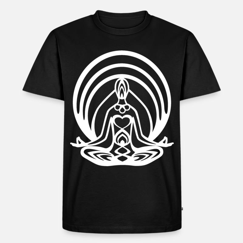 Meditation Lotussitz Chakra - Männer Premium Bio T-Shirt - Schwarz