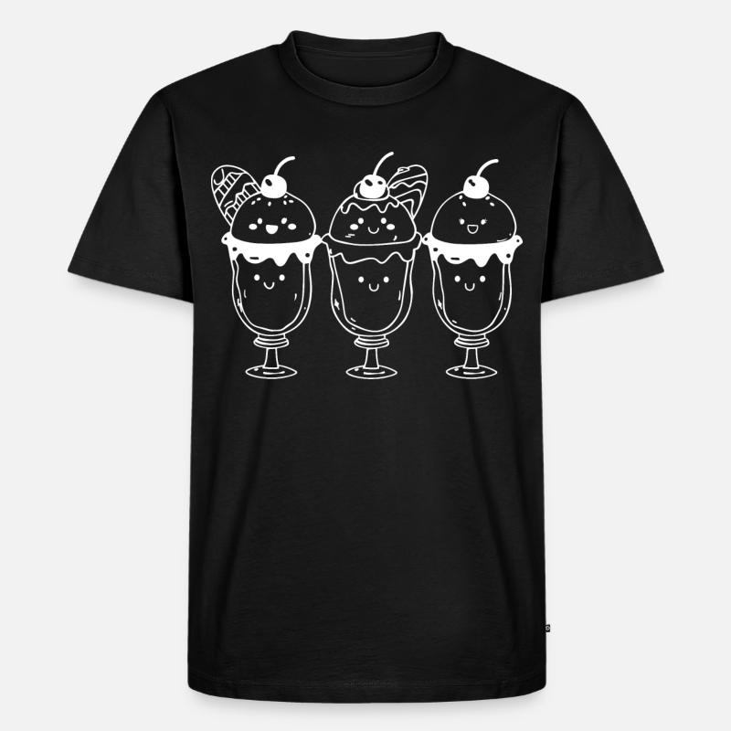 Eisbecher Comic Look - Männer Premium Bio T-Shirt - Schwarz