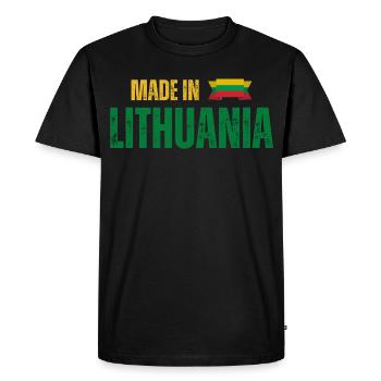 Made in Lithuania, fierté lituanienne - T-shirt Premium bio Homme - noir - Devant - Nico (187cm)