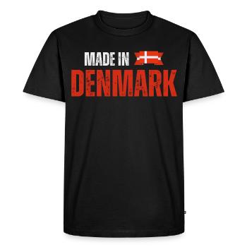 Fabriqué au Danemark, fierté danoise - T-shirt Premium bio Homme - noir - Devant - Nico (187cm)