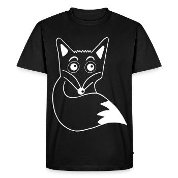 Renard blanc mignon - T-shirt Premium bio Homme - noir - Devant - Nico (187cm)