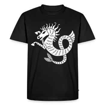 Cheval de mer blanc - T-shirt Premium bio Homme - noir - Devant - Nico (187cm)