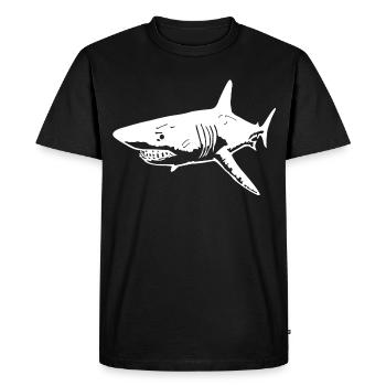 The predatory white shark - Men's Premium Organic T-Shirt - black - Front - Nico (187cm)